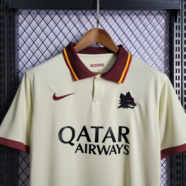 Retro Roma Away 20/21 Shirt s/n° Nike Fan Masculina - Beige+Wine