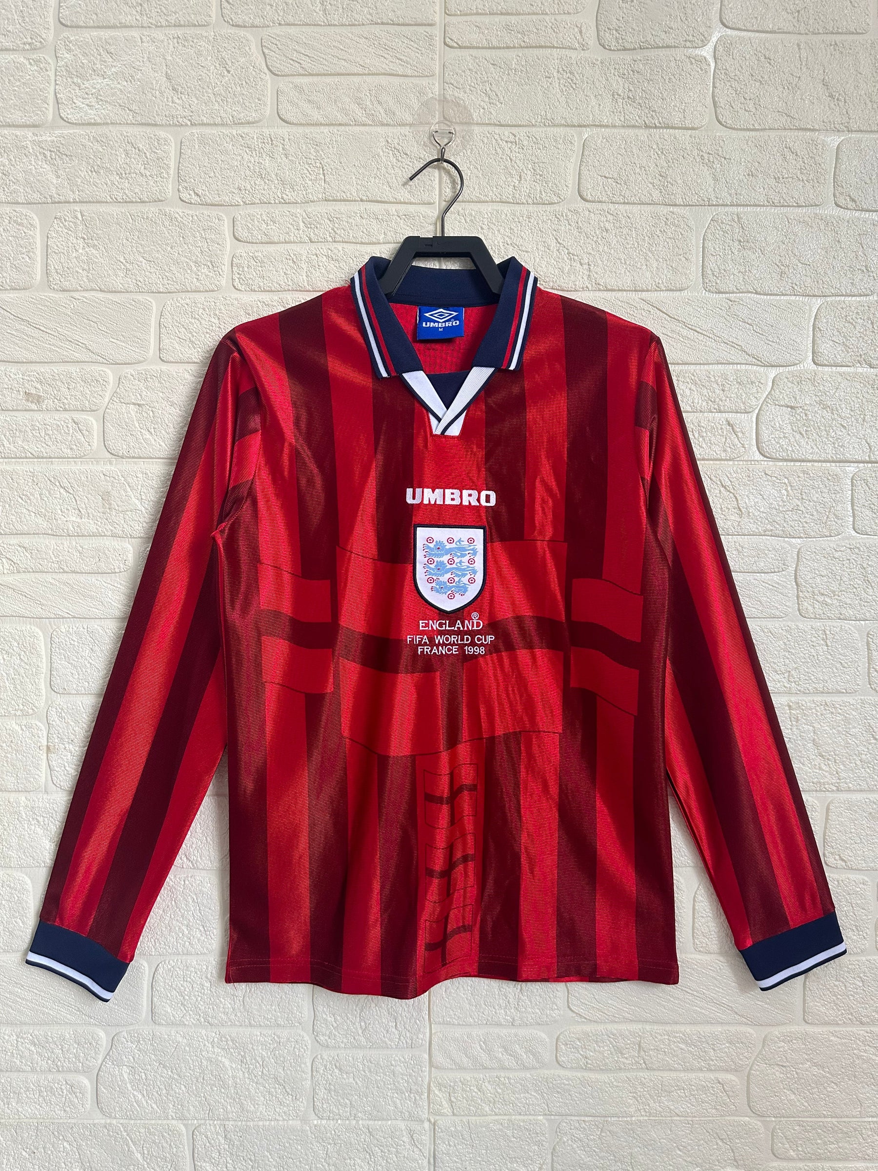 England 1998 Away Retro Shirt - Long Sleeve