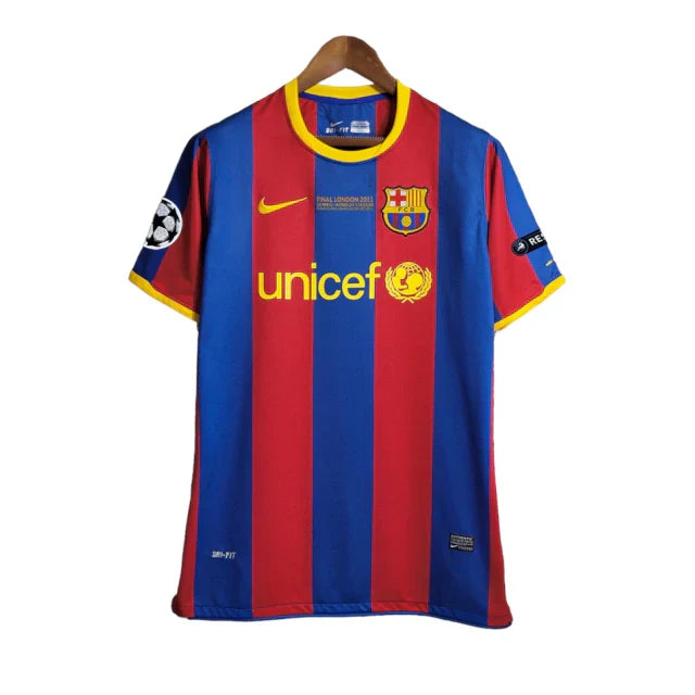 Barcelona UCL 2010/11 Retro Shirt - Messi #10 (+Patches)